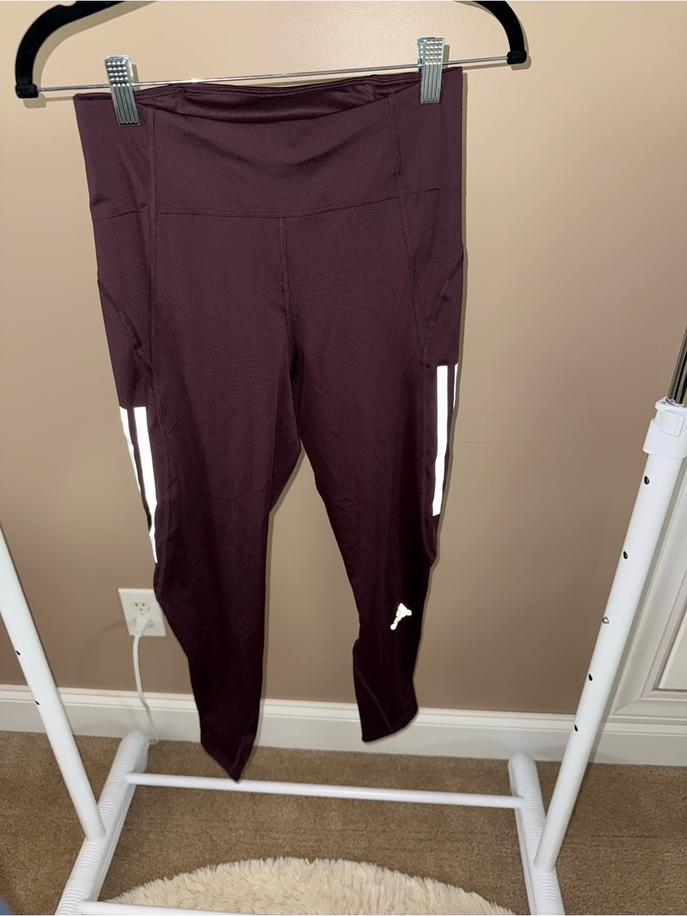 adidas Burgundy/White Leggings